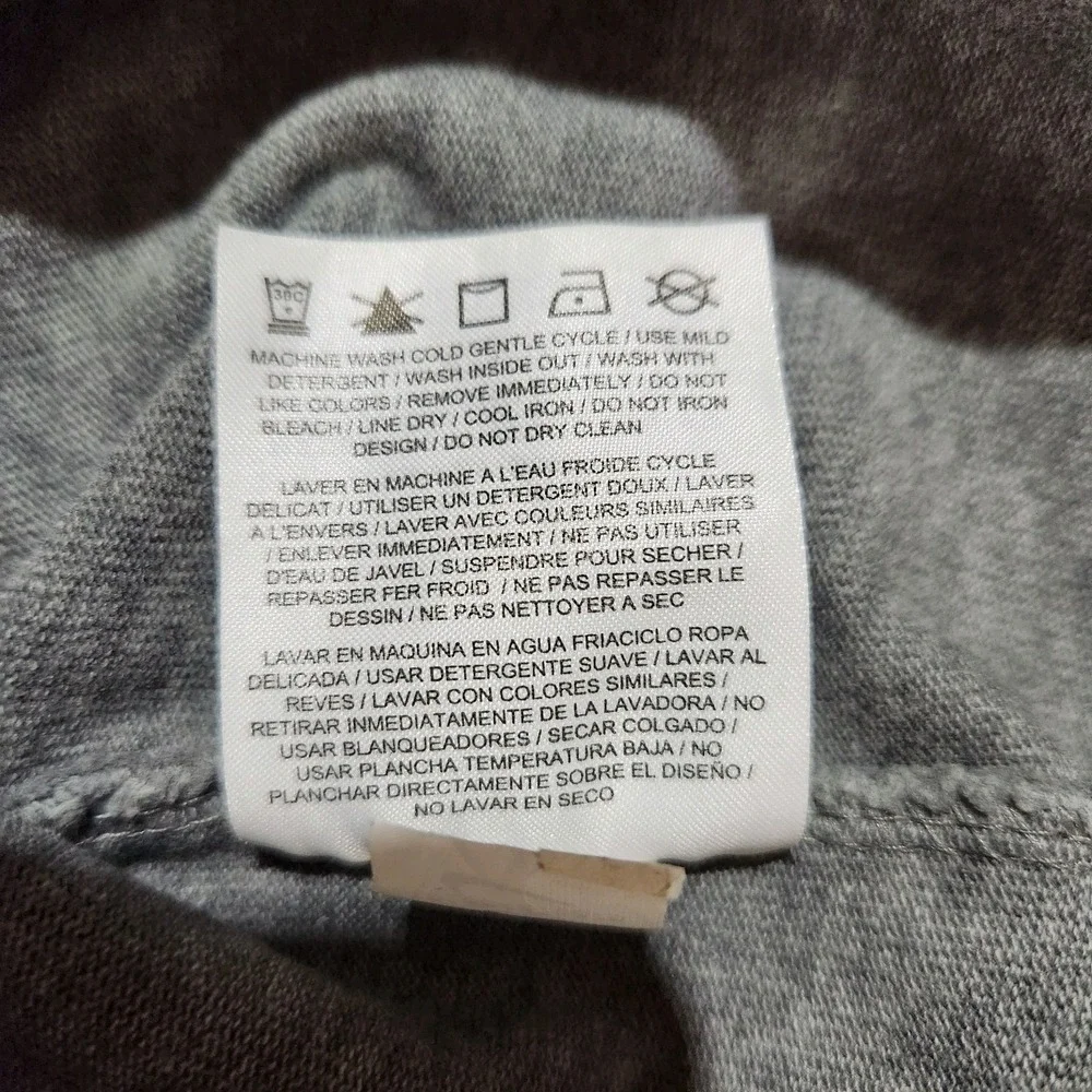 Nike Sportswear NSW Text Chenille Patch Logo Carbon Heather Grey Shirt Sz Medium - Picture 6 of 7